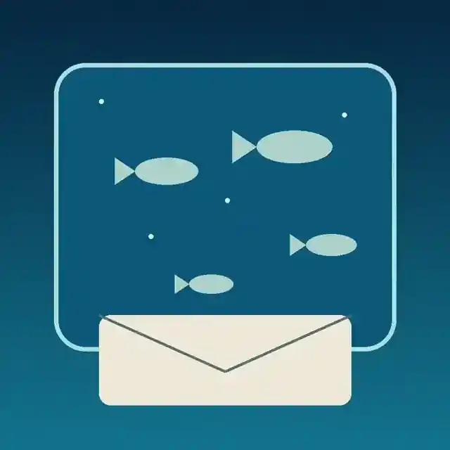 AI-generated editorial aquarium scene with an unbranded membership envelope in the foreground